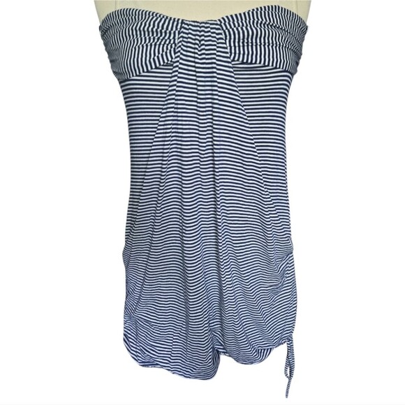 AUW BlueWhite Stripe Strapless Mini Dress - S - Picture 1 of 12